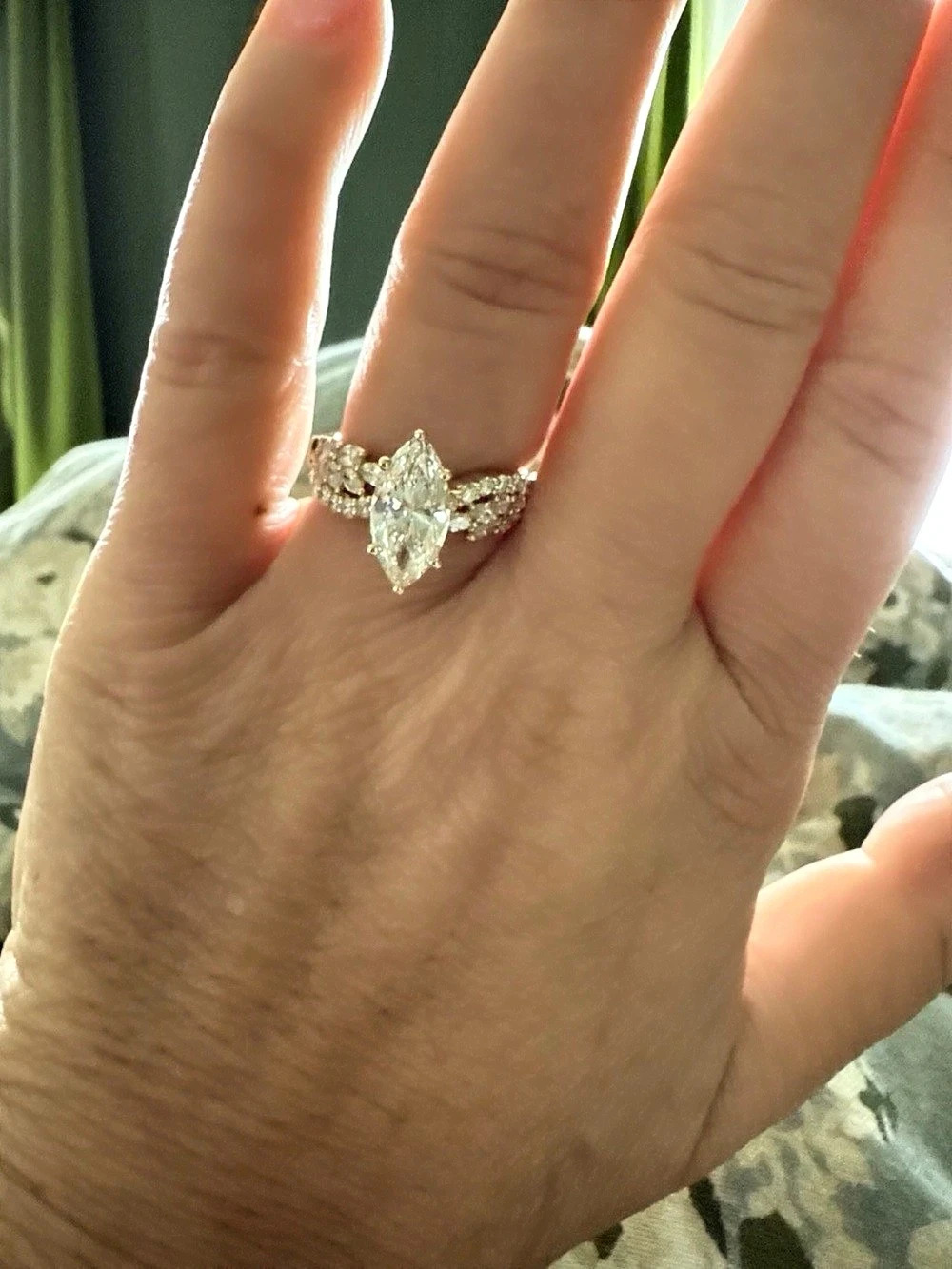 PNINA TORNAI 3 CARAT Lab Grown DIAMOND Marquise Cut Engagement Ring 3 ct tw 14K